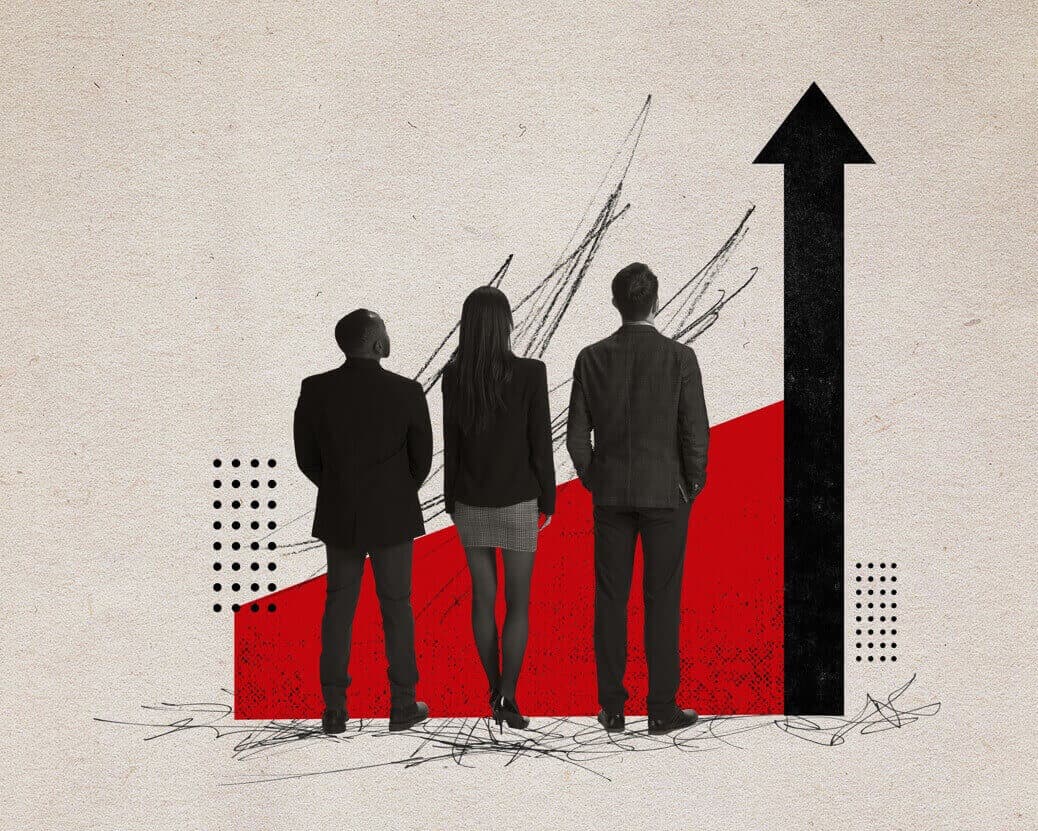 Trois dirigeants face à une courbe de croissance